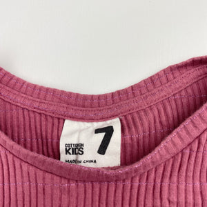Girls Cotton On, ribbed metallic stripe tee / top, GUC, size 7,  