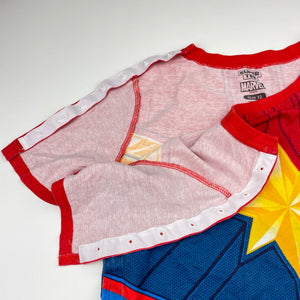 Girls Marvel, SUPER TEE Captain Marvel cotton tee, side & shoulder poppers, GUC, size 12,  