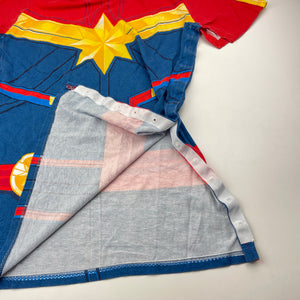 Girls Marvel, SUPER TEE Captain Marvel cotton tee, side & shoulder poppers, GUC, size 12,  