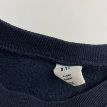 Load image into Gallery viewer, Unisex GAP, navy fleece lined sweater / jumper, wash fade, FUC, size 4,  