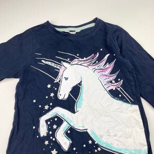 Girls Milkshake, navy cotton long sleeve top, unicorn, GUC, size 6,  