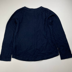 Girls Milkshake, navy cotton long sleeve top, unicorn, GUC, size 6,  