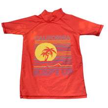 Load image into Gallery viewer, Boys Tilt, orange short sleeve rashie / swim top, discolouration, FUC, size 6,  