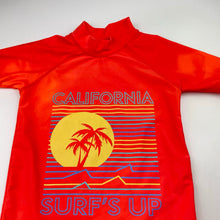Load image into Gallery viewer, Boys Tilt, orange short sleeve rashie / swim top, discolouration, FUC, size 6,  