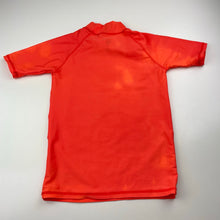Load image into Gallery viewer, Boys Tilt, orange short sleeve rashie / swim top, discolouration, FUC, size 6,  