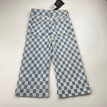Load image into Gallery viewer, Girls Cotton On, wide leg stretch denim pants, adjustable, Inside leg: 29.5cm, NEW, size 3,  