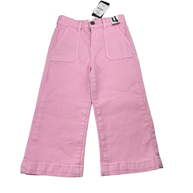 Girls Cotton On, wide leg stretch denim pants, adjustable, Inside leg: 34.5cm, NEW, size 4,  