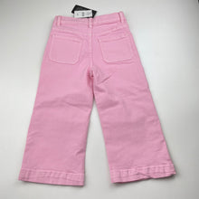 Load image into Gallery viewer, Girls Cotton On, wide leg stretch denim pants, adjustable, Inside leg: 34.5cm, NEW, size 4,  