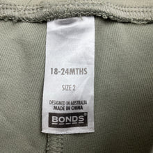 Load image into Gallery viewer, Unisex Bonds, khaki tech sweats pants, elasticated, Inside leg: 30cm, GUC, size 2,  