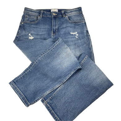 Girls Target, MOM distressed stretch denim jeans, adjustable, Inside leg: 67cm, GUC, size 14,  