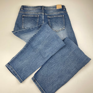 Girls Target, MOM distressed stretch denim jeans, adjustable, Inside leg: 67cm, GUC, size 14,  