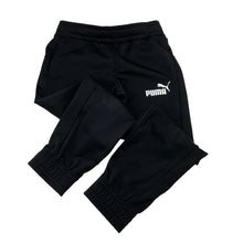 Load image into Gallery viewer, Boys Puma, black track pants, elasticated, Inside leg: 46cm, FUC, size 5-6,  