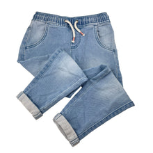 Load image into Gallery viewer, Girls Anko, stretch knit denim pants, elasticated, Inside leg: 39cm, GUC, size 4,  