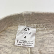 Load image into Gallery viewer, Girls Favourites, grey marle Aust cotton blend leggings, Inside leg: 39cm, GUC, size 4,  