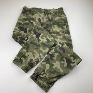 Boys Cotton On, camo print lightweight cotton pants, elasticated, Inside leg: 51cm, FUC, size 8,  