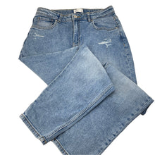 Load image into Gallery viewer, Girls Target, MOM distressed stretch denim jeans, adjustable, Inside leg: 69cm, GUC, size 16,  