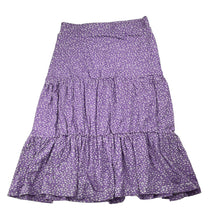Load image into Gallery viewer, Girls lovepop, floral stretchy skirt, elasticated, L: 50cm, W: 27cm across unstretched, EUC, size 8-10,  