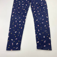 Load image into Gallery viewer, Girls Milkshake, navy Christmas leggings, Inside leg: 44cm, GUC, size 6,  