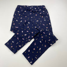 Load image into Gallery viewer, Girls Milkshake, navy Christmas leggings, Inside leg: 44cm, GUC, size 6,  