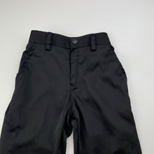 Load image into Gallery viewer, Boys black, stretch satin suit/formal pants, elasticated, Inside leg: 27cm, EUC, size 1,  