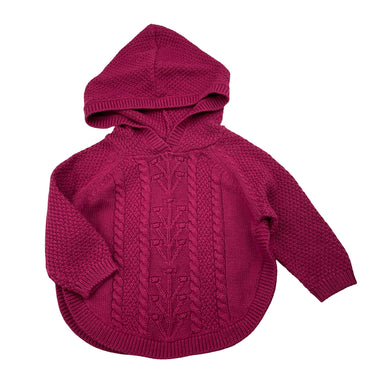 Girls Dymples, knitted hooded poncho sweater, NEW, size 00,  