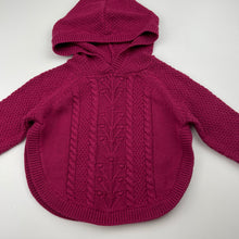 Load image into Gallery viewer, Girls Dymples, knitted hooded poncho sweater, NEW, size 00,  