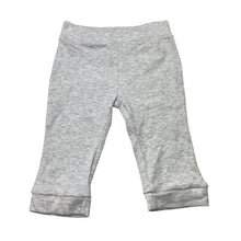 Load image into Gallery viewer, Unisex Higgledee, grey marle ribbed stretchy pants / bottoms, GUC, size 0,  