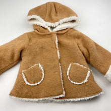 Load image into Gallery viewer, Girls Cotton On, fleece hooded jacket / coat, poppers, GUC, size 000,  