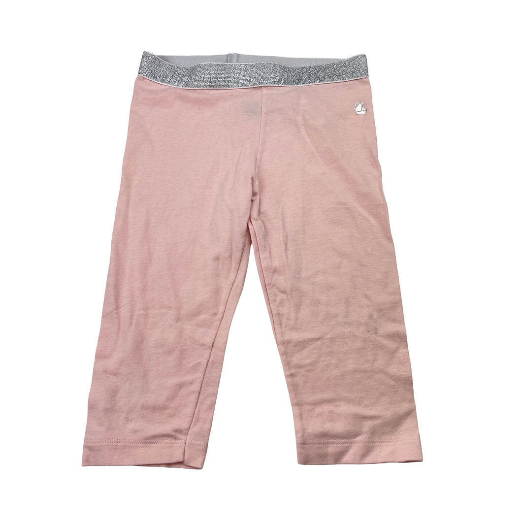 Girls Petit Bateau, pink cropped leggings, Inside leg: 23.5cm, GUC, size 6,  