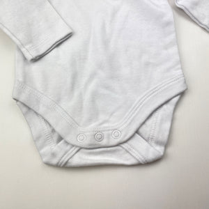 Unisex Baby Berry, white cotton bodysuit / romper, EUC, size 000,  