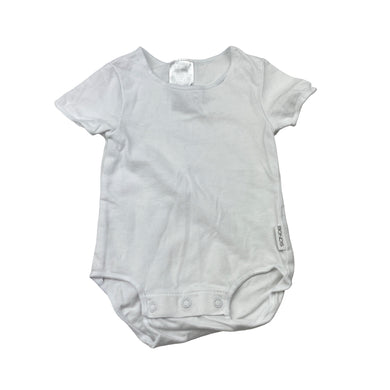 Unisex Bonds, white stretchy bodysuit / romper, EUC, size 0000,  