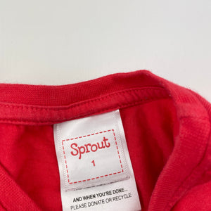 Boys Sprout, red cotton tee / top, diggers, GUC, size 1,  