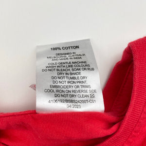 Boys Sprout, red cotton tee / top, diggers, GUC, size 1,  
