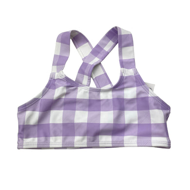 Girls Cotton On, purple check swim top, NEW, size 4,  