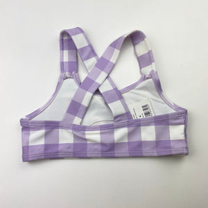 Girls Cotton On, purple check swim top, NEW, size 4,  