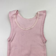 Load image into Gallery viewer, Girls Tiny Little Wonders, pink ribbed cotton singlet top, EUC, size 00,  