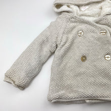 Load image into Gallery viewer, Girls Seed, fleece lined knitted cotton hooded cardigan, GUC, size 1,  