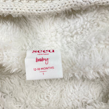 Load image into Gallery viewer, Girls Seed, fleece lined knitted cotton hooded cardigan, GUC, size 1,  