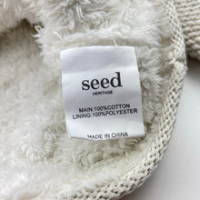 Load image into Gallery viewer, Girls Seed, fleece lined knitted cotton hooded cardigan, GUC, size 1,  