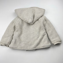 Load image into Gallery viewer, Girls Seed, fleece lined knitted cotton hooded cardigan, GUC, size 1,  