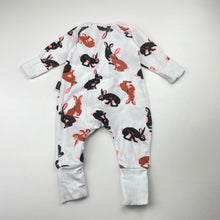 Load image into Gallery viewer, Unisex Bonds, zip wondersuit / zippy / romper, rabbits, GUC, size 0000,  