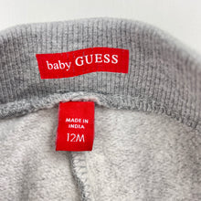 Load image into Gallery viewer, Unisex Guess, fleece lined track pants, elasticated, Inside leg: 24.5cm, GUC, size 12 months,  