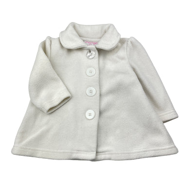 Girls Mango, white fleece jacket / coat, GUC, size 1,  