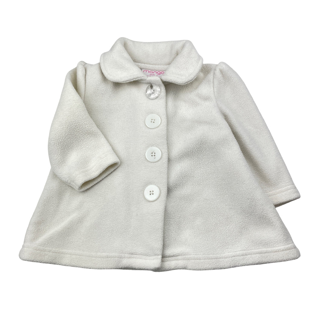 Girls Mango, white fleece jacket / coat, GUC, size 1,  