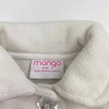 Load image into Gallery viewer, Girls Mango, white fleece jacket / coat, GUC, size 1,  