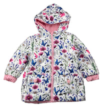 Load image into Gallery viewer, Girls Lily &amp; Dan, reversible floral / pink hooded jacket / coat, EUC, size 0,  
