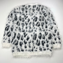 Load image into Gallery viewer, Girls YOUNG DIMENSION, soft feel fluffy open-style cardigan / sweater, EUC, size 7-8,  