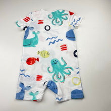 Load image into Gallery viewer, Boys F&amp;F, cotton romper, whales, FUC, size 0,  
