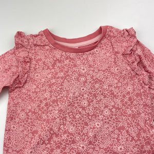 Girls Dymples, floral organic cotton long sleeve top, EUC, size 0,  