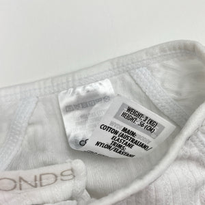 Unisex Bonds, white stretchy cozysuit coverall / romper, EUC, size 0000,  
